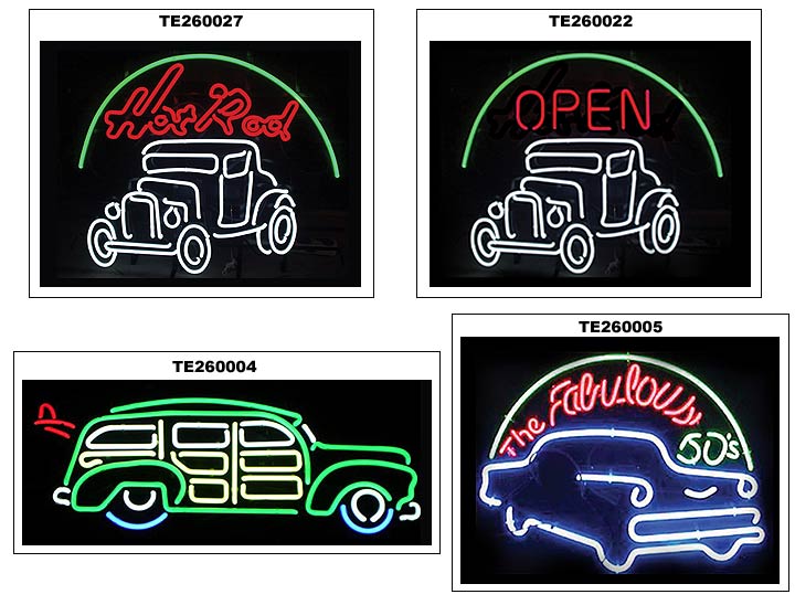 TENEONSIGNSHOTRODS Neon Signs - Hot Rods