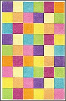 KR420W Bright Color Blocks Wool Rug