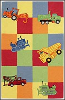 KR424W Trucks Galore Wool Rug
