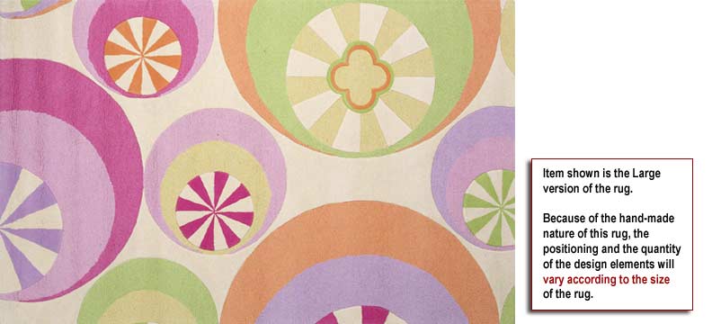 KR430W Pastel Peppermints Wool Rug