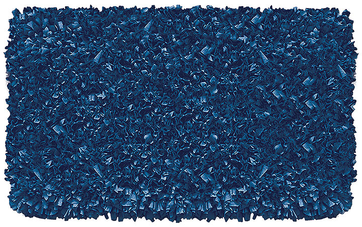 TRM02216W Shaggy Raggy Dark Blue Cotton Rug