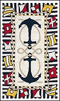 TRM11239W Nautical Anchors Cotton Rug