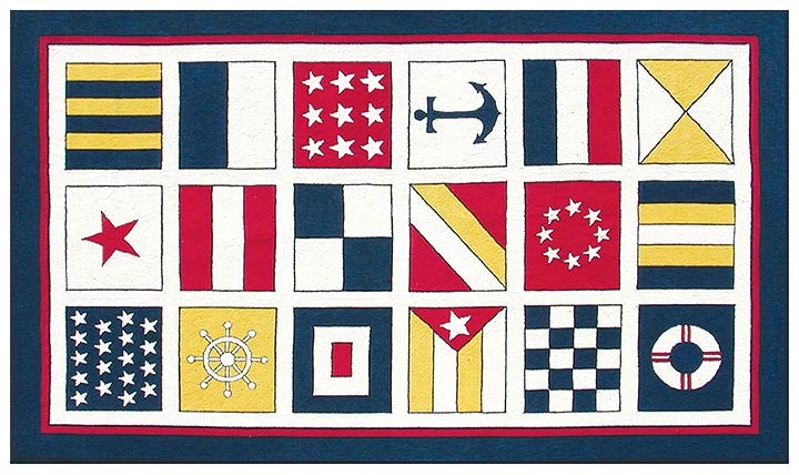 TRM11240W Nautical Flags Cotton Rug