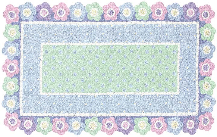 TRM11398W Flower Dance Pastel Cotton Rug