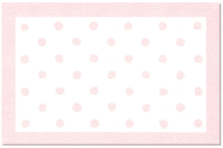 TRM11408W Polka Dots Pink Cotton Rug
