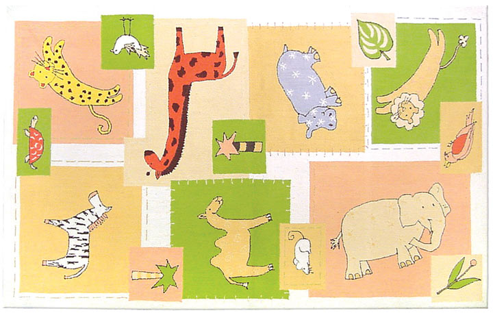 TRM11466W Animal Museum Cotton Rug