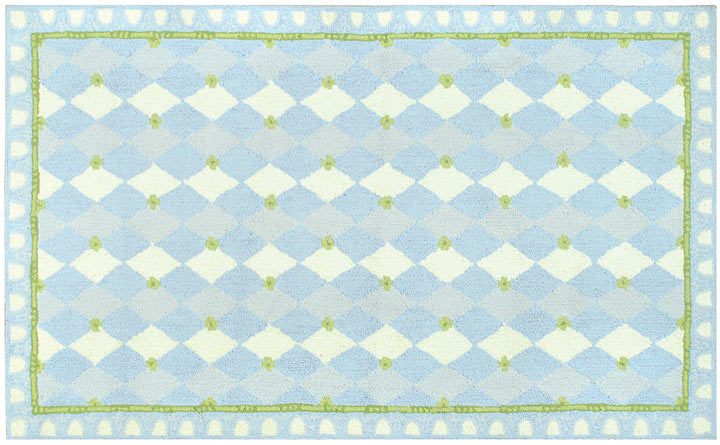 TRM11478W Harlequin Light Blue Cotton Rug