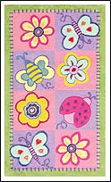 TRM11705W Flowers & Butterflies Cotton/Rayon Rug