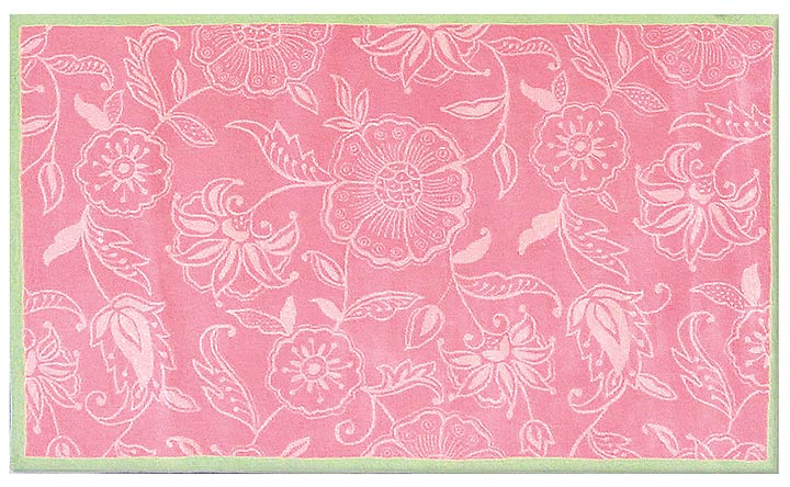 TRM12240W Giant Floral Coral Cotton Flannel Rug
