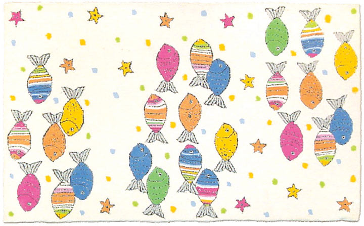 TRM12266W School of Fishes Cotton Rug