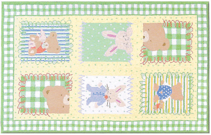 TRM12277W Bunny Bear Cotton Rug