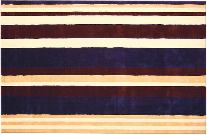 TRM72114W Capri Stripe Navy Blue / Cream Acrylic Rug