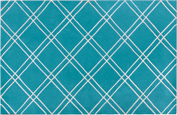 TRM72123W Bailey Teal / Ivory Acrylic Rug