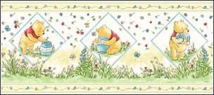 BM059104B Disney Pooh Dreaming of Honey Wall Border in Yellow