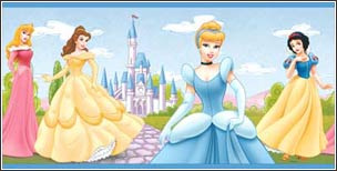 BM059181B Disney Forever Princess Wallpaper Border in Blue
