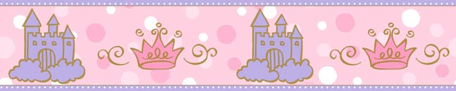 BM059311B Disney Glamour Princess Icon Wallpaper Border in Pink