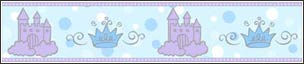 BM059313B Disney Glamour Princess Icon Wallpaper Border in Blue