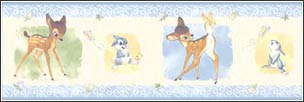 BM059332B Disney Bambi Wallpaper Border in Blue