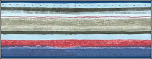 BMCK062264B Multi-Stripe Border in Blue, Red, and Gray