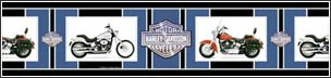 BRLK39967 Harley-Davidson Motor Cycles Choppers Wallpaper Border in Blue