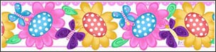 BU51582 Butterfly Garden Wallpaper Border