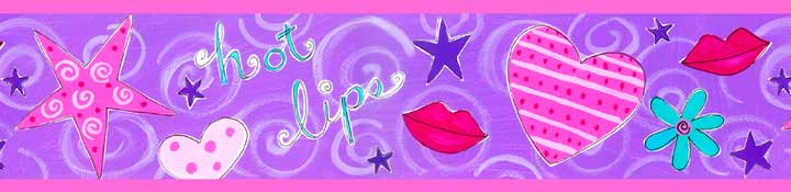 BU51608 Hot Lips Wallpaper Border