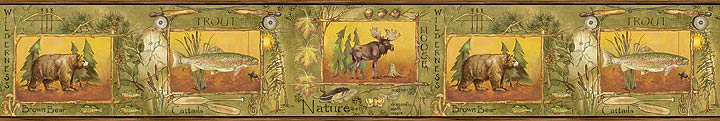 HA00341B Wildlife Collage Wallpaper Border