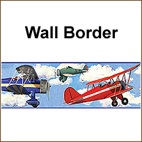 YK1196 Vintage Planes Wallpaper Border