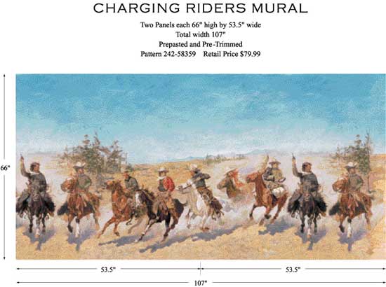 242-58359 Charging Riders Wall Mural
