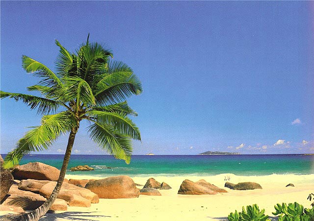 4-006 Seychelles Beach Wall Mural 1
