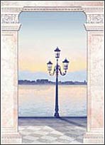 4-086A Venice Pillars and Streetlight Wall Mural