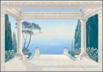 8-083 Riviera Tile Balcony Wall Mural