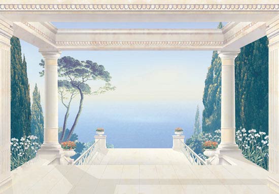 8-083 Riviera Tile Balcony Wall Mural