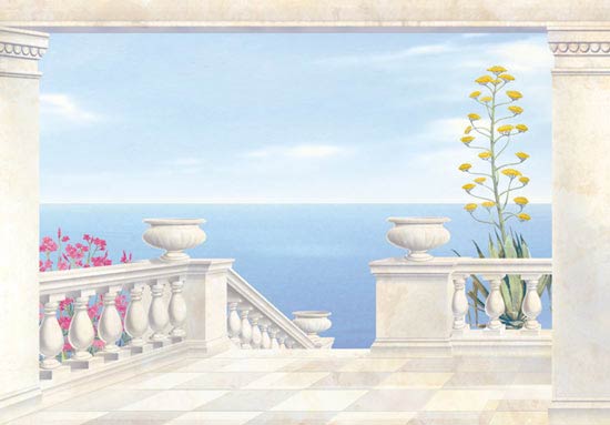 8-085B Amalfi Coast Balcony Wall Mural - right