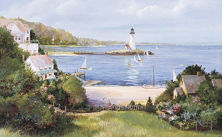 C823 Lighthouse Cove Wall Mural