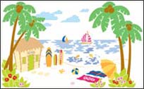 EW0401 Beach Scene Wall Mural Kit