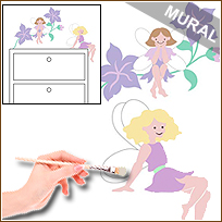 EW1254 Corner & Vine Fairies Wall Mural Kit