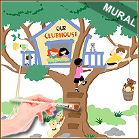EW1306 Treetop Clubhouse Treehouse Wall Mural Kit