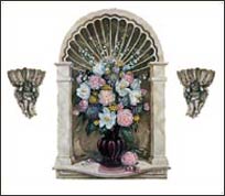 HA20267 Marble Wall Niche Accent Mural