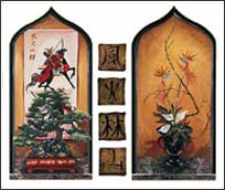 HA20268 Oriental Niches Accent Mural
