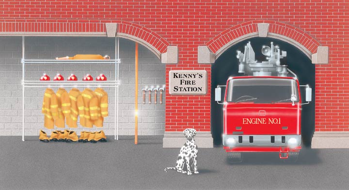 KA5814800FIREHOUSE Fire House Visit Mural