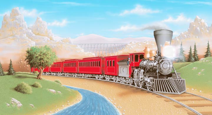 KA5814820TRAIN All Aboard Mural