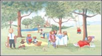 KA5814890TEDDY Teddy Bear Tea Party Mural