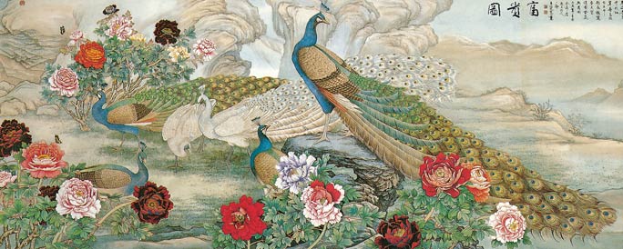 PR1012 Peacocks Wall Mural 1
