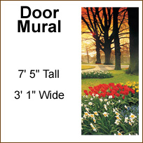 PR1257 Floral Sunset Door Mural