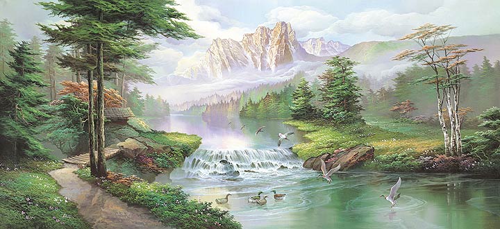 PR14370 Running Brook Wall Mural 2