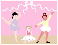 WN0008 Little Ballerinas Wall Mural