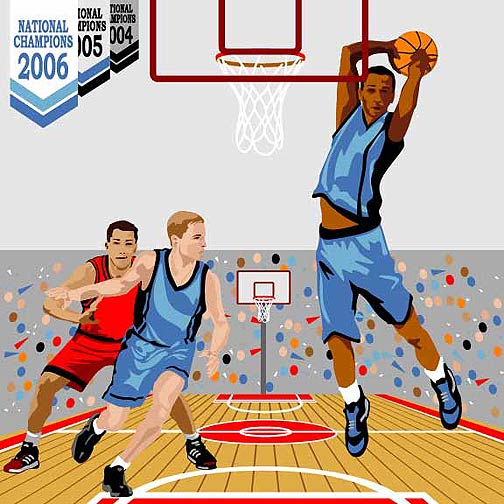 WN0033 Basketball Game Wall Mural