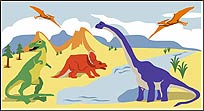WN0035 Prehistoric Dinosaurs Wall Mural Kit