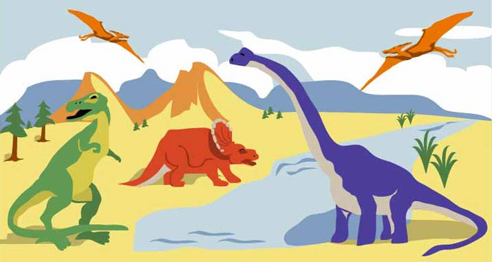 WN0035 Prehistoric Dinosaurs Wall Mural